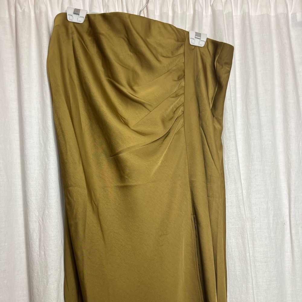 A New Day Ruched Gold Midi Skirt XXL
